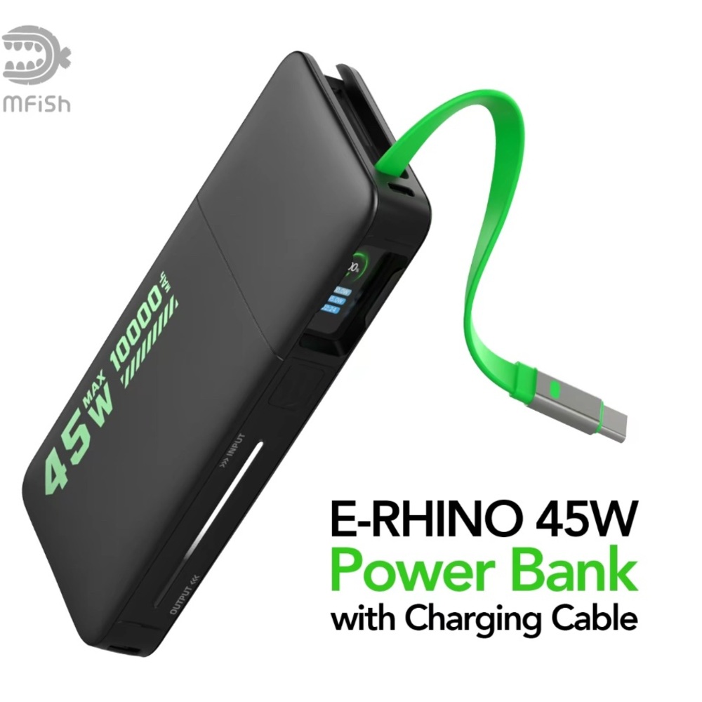 Mfish E-RHINO 45W Power Bank with Charging Cable